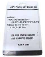 A set of hexagon socket heads Power Nut Driver 14PCS a set of quick-change nozzles with a storage holder, reinforced bits for a screwdriver