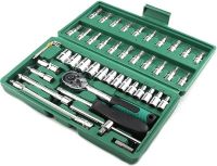 Набір ключів з тріскачкою для авто 46 інструментів Tool Set в кейсі комплект автоінструментів головок біт для машини в пластиковій валізі 24Х12. 5 см