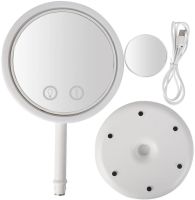 Круглое сенсорное зеркало для макияжа с вентилятором Beauty Breeze Mirror CM-062 настольное аккумуляторное зеркало с подсветкой и увеличением Белое
