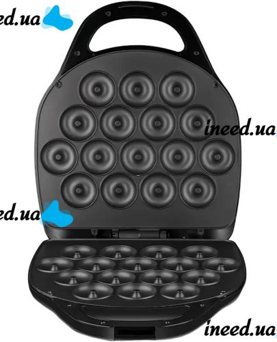 Электрическая машинка Hoffmans HM-3010 1400W для приготовления пончиков на 16 штук, Аппарат для выпекания донатов с антипригарным покрытием от сети