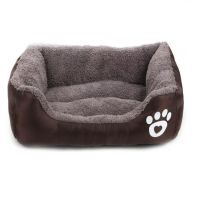Глибока пухнаста лежанка пуфик для кішки і собаки Pet Hut 44х33 см, М'яка підстилка для собак і кішок, прямокутний лежак для домашніх тварин