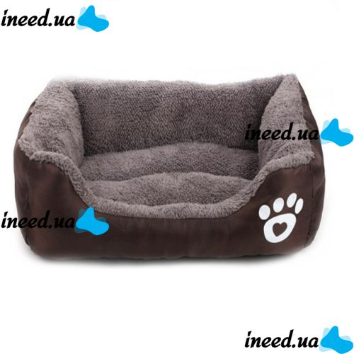 Глибока пухнаста лежанка пуфик для кішки і собаки Pet Hut 44х33 см, М'яка підстилка для собак і кішок, прямокутний лежак для домашніх тварин