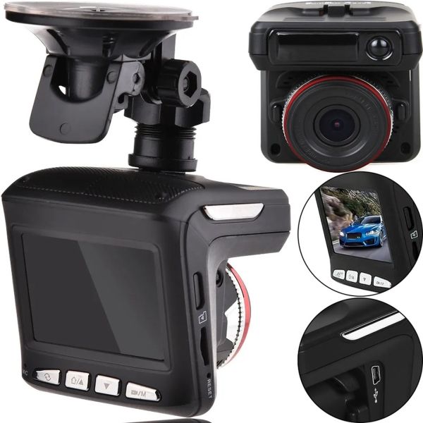 DVR X7 GPS Car DVR with Radar Detector , 1080P Universal Car DVR with Radar Detector 140 Degree Viewing Angle Black