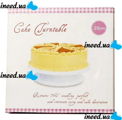 Обертається підставка Cake Turntable для виготовлення та декорування торта 28 см Тортівниця, поворотний стіл піднос для прикраси торта 360 градусів