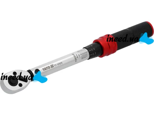 YATO YT-07676 1/2" 20-220 Nm ratchet wrench for precise tightening of bolts and nuts, tool in a case for car repairs