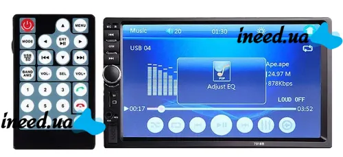 Универсальная автомагнитола 2Din Pioneer 7018B  сенсорная с пультом, Автомобильный плеер Пионер с сенсорным экраном 7 дюймов