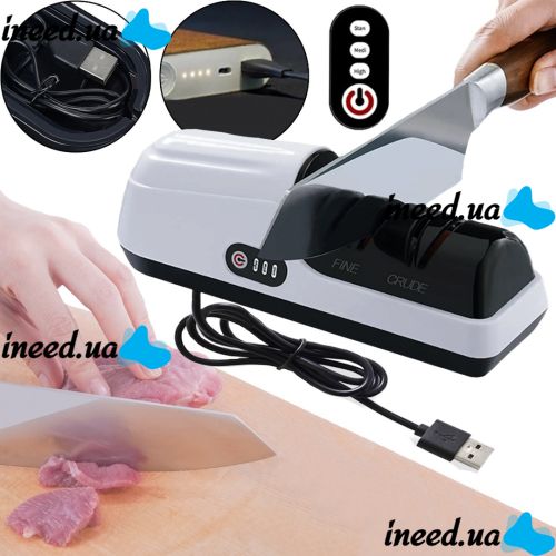 Електроточілка для ножів і кухонних ножиць Knife Sharpener LY-82 електрична точилка з акумулятором 1800мач верстат точило для заточування лез USB
