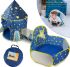 Children's Play Tent Castle Beautiful Cubby house 3 in 1 for Children with Tent House, Tunnel and Dry Pool, Prefabricated Teepee with Bag Blue