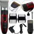 Gemei GM-550 Cordless Hair Clipper with Ceramic Blades, Rechargeable Trimmer with Two replaceable batteries and nozzles