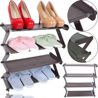 Складна етажерка полиця для зберігання взуття Z-Shared Shoe Rack YH8802-4 на 4 полиці, Побутова стійка органайзер YH-8802 для речей і взуття кавова