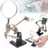 Magnifying Desktop Magnifier Third Hand EL-16126 Adjustable Glass 60 mm with Two clips, Repair station Holder for Soldering and Modeling