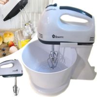Manual mixer with Domotec MS-1366 bowl with nozzles and 2L bowl for whipping and dough, Electric Kitchen Mixer with stand MS 1366 White