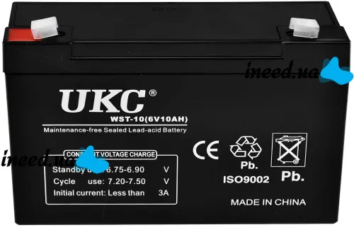 UKC 6V 10Ah WST-10 universal lead-acid battery 6V 10Ah for commercial equipment and toys