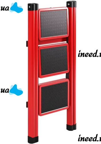 Folding stepladder for 3 steps Mastar 3 Step Ladders up to 150 kg folding three-stage one-way ladder with anti-slip coating 84x40 cm