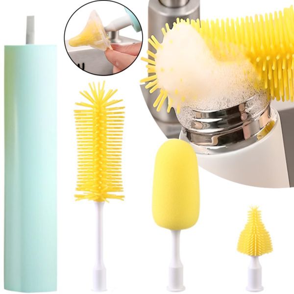 Беспроводная электрическая щетка Brush AND412 для мытья посуды с 3 насадками, Аккумуляторная многофункциональная USB щётка 3 в 1 для чистки и уборки
