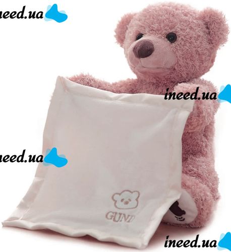 Soft Children's Toy Peekaboo Bear Teddy Bear 33 cm Musical Interactive Playing Hide-and-Seek Talking Bear from 6 Months Old Pink Peekaboo