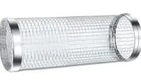 Cylindrical non-stick grill grid basket IRIS KT-183 for vegetables meat fish without handle, stainless steel barbecue grate with rotation