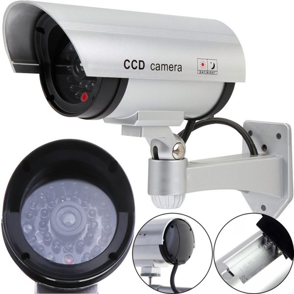 Уличный муляж камеры DUMMY IR CAMERA RR201 с мигающим светодиодом, Наружная камера обманка на батарейках, Видеокамера-обманка с ИК-подсветкой