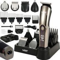 VGR V-107 cordless hair trimmer VGR V-107 professional 11-in-1 cordless beard and moustache trimmer with display and accessory stand