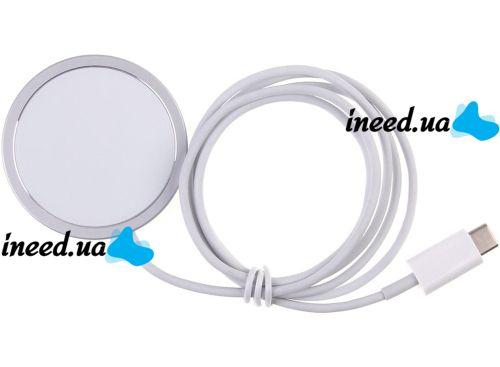 Бездротове зарядний пристрій Magsafe Magnetic універсальна магнітна зарядка магсейф для телефону і навушників IOS Android з виходом Type-C Біла