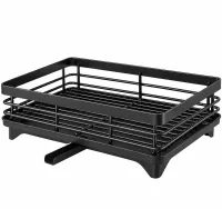 BauTech MA-336 Two-Tier Dish Dryer: Countertop Organizer with Automatic Drain Tray, 2-Tier Rack for Drying and Storage