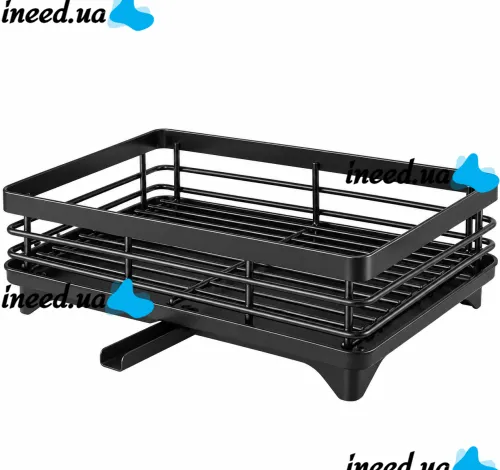 BauTech MA-336 Two-Tier Dish Dryer: Countertop Organizer with Automatic Drain Tray, 2-Tier Rack for Drying and Storage