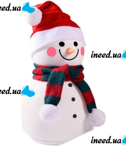 Дитячий настільний нічник Сніговик Snowman силіконовий світлодіодний RGB світильник, бездротова новорічна LED лампа 7 режимів на акумуляторі USB