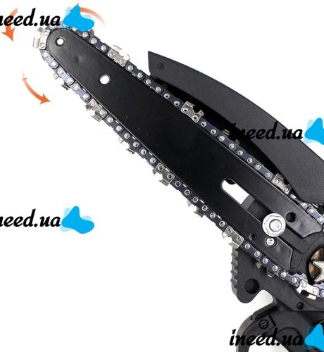 A set of 8" 20 cm guide rail and 2 chains for a cordless hand chainsaw 23 teeth 47 links, a set for pruning trees and sawing firewood