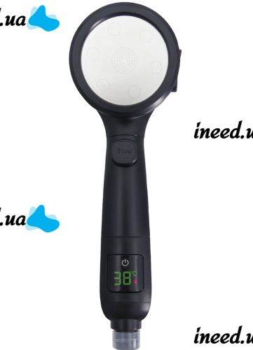 Shower head with Temperature Indicator Multifunctional Shower Head Shower Headset 4 jet modes, Turbo nozzle with LED display and Switch