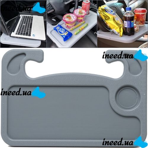 Car Table Borad AND-1-30 Portable Portable Organizer for Car Steering Wheel, Stand Bracket with Car Mount Grey AND130