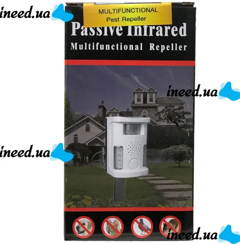 Багатофункціональний відлякувач тварин Pest Repeller Aosio AN-B010 ультразвуковий пристрій з індикатором і датчиком руху від мережі