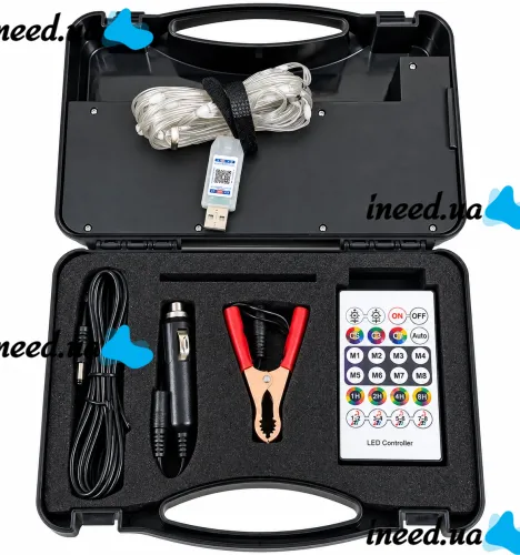 Bailong ZJ-HW006 Spotlight Charging Station with Remote Control, Lantern with String Lights on a Tripod, Featuring a Power Bank and Solar Panel, Powered by a Battery and Cigarette Lighter