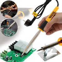 Contact electric soldering iron Mastertool 44-0009 80W electric soldering iron on a stand for joining and soldering parts and wires from the 220V WL-9 network
