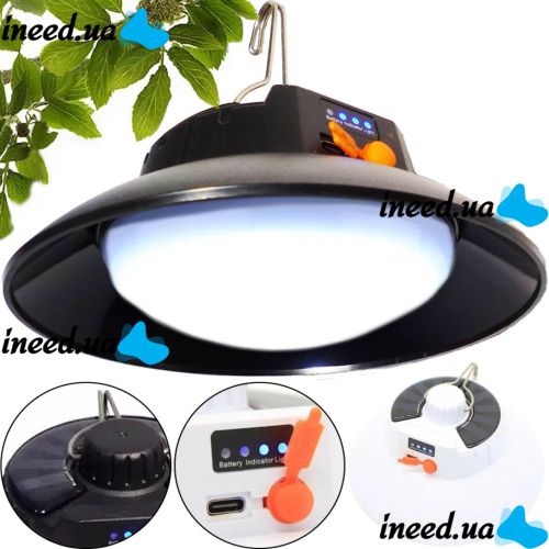 Універсальний підвісний ліхтар Solar Energy Lamp AM-001 з сонячною батареєю і гачком від USB, акумуляторна підвісна лампа для кемпінгу Ma-100