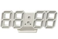 Электронные настольные 3D часы с белой LED подсветкой Generic LY-1089, Светодиодные цифровые настенные часы с будильником и датой Белые