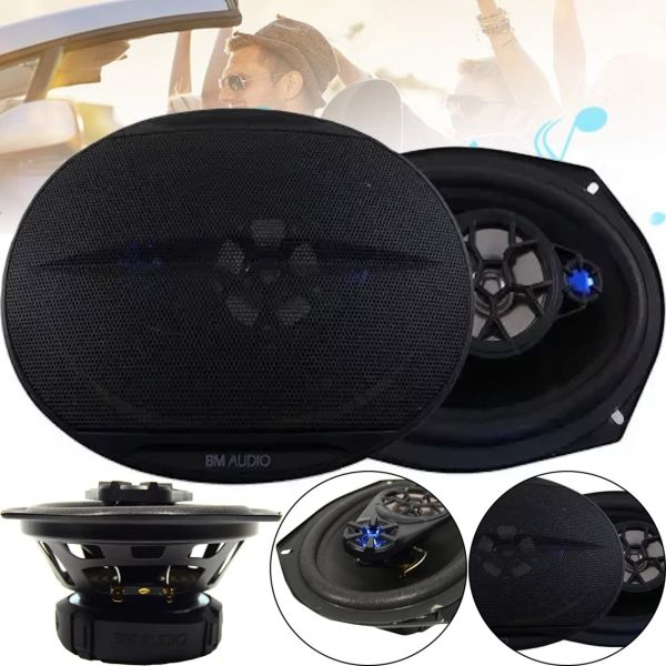 Автомобильные колонки акустика Boschmann BM Audio WJ1-S99V4 500W в авто 2 шт, Овальные 4-х полосные динамики Бошман в машину, Автоакустика Черные