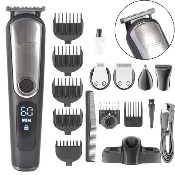 Wireless Rechargeable Trimmer Razor VGR V-105 5 in 1 for Hair Cutting, Rechargeable Machine for Edging Beard, Mustache, Nose and Eyebrows