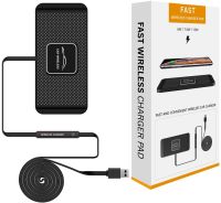 Автомобільна бездротова зарядка Car Wireless Pad C1 15W для зарядки телефону, силіконовий зарядний килимок в авто з антиковзаючим покриттям чорний