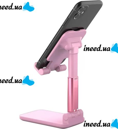 Desktop Stand Holder with Mirror Folding desktop phone stand PD-C06 for Tablet Phone, Folding Transformer for Smartphone AND196 Pink