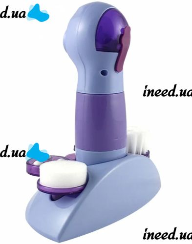 Масажер для механічного чищення обличчя Power Perfect pore ZA-11 4 насадки, апарат для вакуумного очищення обличчя очищувач пір PL-1026 Фіолетовий