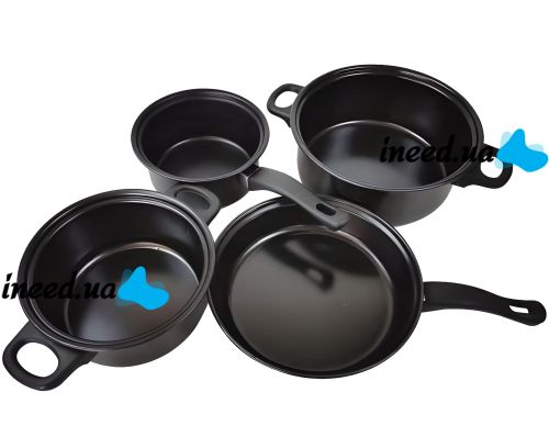 Kitchen tableware set 13 in 1 Royal Mark LY-381 with non-stick coating, Set of 13 items pot, frying pan and kitchen utensils 