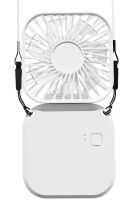 Folding Cordless Holding Fan YH-6 3 speeds with neck strap, Cordless USB Cordless Handheld Cooler YH6 White
