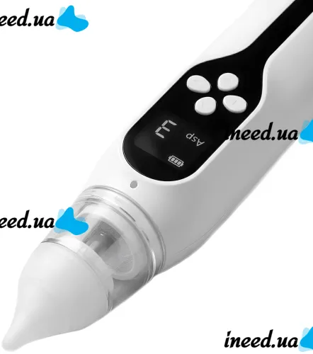 Детский аккумуляторный назальный аспиратор Baby Nasal Aspirator NS-D1004 электрический соплеотсос для носа с насадками и встроенной музыкой от USB