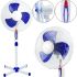 Floor fan Opera OP-1619 40 cm stand fan 16" 40W with height adjustment, Silent fan Opera 40W for floor 3 speeds White