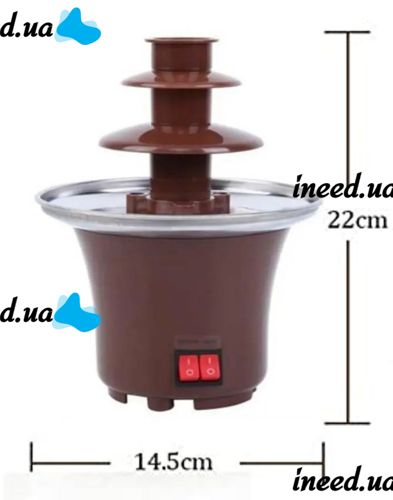 Шоколадный фонтан Фондю Mini Chocolate Fondue Fountain LY-280 на 2 яруса 60W, Фондюшница мини фонтан для шоколада из пищевой нержавейки, Коричневый
