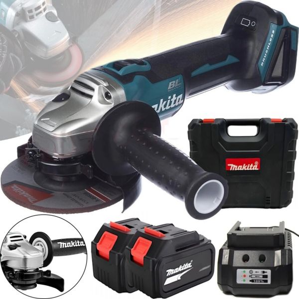 Аккумуляторная мини болгарка 125 мм Makita DGA504ZL на 2 аккумулятора 24V 5Ah, Беспроводная угловая шлифовальная машина турбинка Макита в кейсе