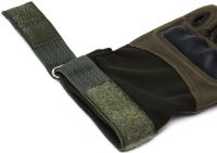 Tactical Gloves with Open Fingers Glove Support 7844 Fingerless Men's Military Gloves with Shockproof Inserts to Protect Knuckles Khaki