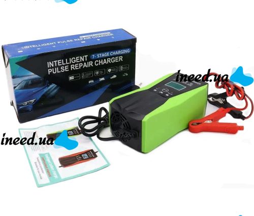 Автомобільний імпульсний пускозарядний Intelligent Pulse Repair Charger 12V 10AH універсальний пристрій з дисплеєм для зарядки АКБ 10AH-180AH