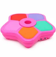 Kid Star Microphone 5352A for Kids on an Adjustable Stand with Backlight, Karaoke with Sound Effects, and MP3, for Children Ages 3 and Up—Pink