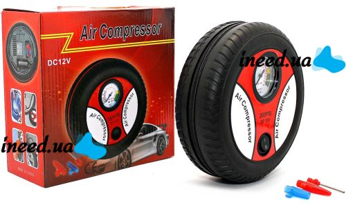 Car compressor in the shape of a wheel Air Compressor H0248 260PSI 12V car compressor, pump with pressure gauge for tire pressure monitoring, car wheels